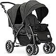 Deryan Elena Duo Tandem Pushchair for Children - Double Duett with 5-Point Harness and Adjustable to 4 Years (Black)
