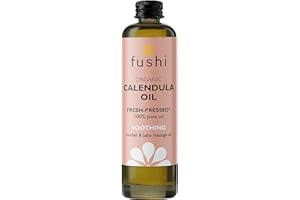 Fushi Organic Calendula Oil 100ml | Fresh-Pressed & Triple Infused for 3 Months | Best for Minor Abrasions, Irritated Skin, Skin Healing | Anti-inflammatory | Oil for Babies | Vegan, Made in the UK