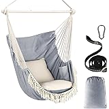 Chihee Hängesessel Hängeschaukel Maximal 500 Pfund Inklusive 2 Kissen Stahl Spreizstange mit Anti-Rutsch-Rillen Tragbarer Hän