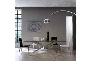 Stilprojectstore - Tavolo da pranzo in Vetro con Gambe Acciaio 210x110 - Zafiro