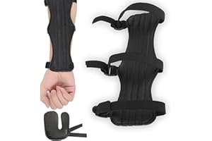 Yuemuop Armschutz Bogenschießen Set, Schießhandschuhe Fingerschutz Bogensport Zubehör, Unterarmschutz Archery Arm Guard, für Kinder Jugend Erwachsene Anfänger Schießen