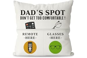 CAREIGN Fathers Day Pillow Gifts for Dad, 18 Inch Cushion Cover Double-Sided 45x45cm Throw Pillow Cover with Pockets,Dad Birthday Gifts from Daughter Son,Fathers Day Presents for Christmas -Not Inset or Fille