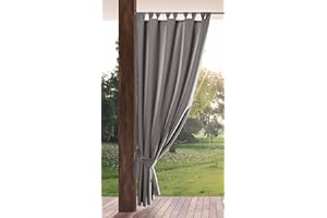 Eurofirany Garden Rideau Extérieur avec Onglet en Haut - 1 pc. Rideau Imperméable, Coupe-Vent, Fermeture Velcro, Rideau pour Pergola, Gazebo, Terrasse, Pavillon, 155x260 cm, Gris Foncé