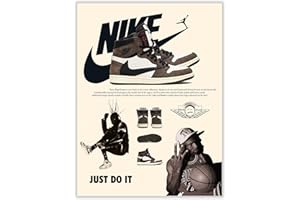 CREAARO Poster Hypebeast Sneaker sans cadre – Affiche de chaussures Hypebeast pour chambre de garçons et d'hommes – AJ-Travis Scott – Art mural peinture de chaussures 30,5 x 40,6 cm