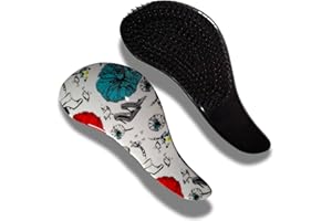 CHICHOUSE Spazzola Districante per capelli, spazzola scioglinodi per capelli con setole morbide, spazzola per capelli da viaggio, idea regalo (Nera, Grande)