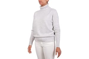 MARENZA Maglia Collo Alto Donna Misto Cashmere Made in Italy Maglione Dolcevita Cachemire Doppio Filo Manica Lunga Autunno Inverno Pullover Nero Beige Bianco Grigio Ragazza Polo Invernale