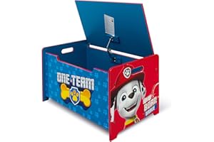 ARDITEX - Banco juguetero de madera de La Patrulla Canina (de Nickelodeon) - 62.5x40x37cm - Color azul - Ideal para almacenar juguetes, ropa o cosas en un dormitorio infantil