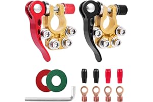 HOLMOL Quick Release Car Battery Terminals 2PCS, 4 Way 12V Battery Terminal Connectors, 12/24/60V Car Battery Connectors, Brass Car Battery Terminal Connectors, Battery Connectors for Cars, Trucks