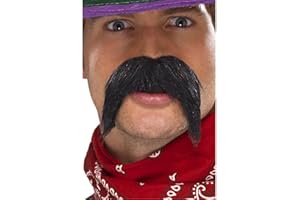 Smiffys Grosse moustache épaisse gringo, Noir