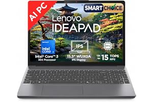 Lenovo IdeaPad Slim 3 Smartchoice (2026) Intel Core 3 304 AI PC (8GB RAM/512GB SSD/15.3" (38.35cm)/WUXGA IPS/FHD+IR Camera/Windows 11/MSO 365 Basic+Office 2024/Grey/1.6Kg), 83RR00TWIN