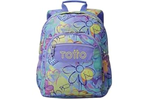 TOTTO - Mochila Escolar, Modelo Gommas, Mochila Mediana, Capacidad 15 L, Bolsillo para PC 14", Bolsillo Botella, Espaldar Ergonómico con Flujo de Aire, Cómodas Correas en S, Estampado Grafily