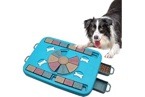 JIUHAO Dog Puzzle Feeder Treat Toys, Advanced&Interactive Stimulation Dog Toys, Brain Games IQ Training Bowl Funny Feeding, Dispenser Non-Slip Slow Feeder Plate Toy for Dog Pet Puppy