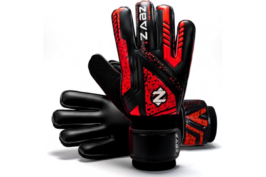 ZABZ Goalkeeper Gloves Non-slip Latex Material Soccer Goalie Football Goalkeeping Gloves Wrist Protection For Kids Youth and Adults