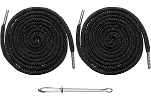 sourcing map 2pcs Drawstring Cords 51" Replacement Drawstring Hoodie String Sewing Tool with Easy Threader for Hoodie Sweatpants Jackets Pants Hats Coats Bags, Black