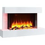 RICHEN camino elettrico Aidan | Caminetto elettrico da parete con effetto fiamma 3D | Riscaldamento elettrico 2000 W | Focola