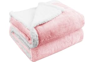 PFIMIGH Manta Impermeable para Perros, 3 Capas de Franela y Sherpa, Cobertor Reversible Protector para Cama, Sofá y Sillón, Rosa, 203x230cm