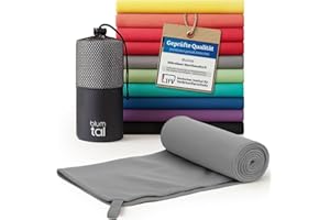 Blumtal Mikrofaser Handtuch 120x60 cm leicht & extra saugstark - schnelltrocknende Microfaser Handtücher - optimales Fitness Handtuch/Mikrofaser Strandtuch/Gym Towel - Reisehandtuch kompakt - Grau
