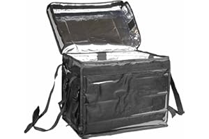 BIKE IT Hot Food Delivery Bag With Divider Thermal Insulated For Indian, Kebabs, Chinese, Pizza For Restaurants, Couriers, Picnic Cooler Bag, Groceries Boot Organiser Catering Warm Bags (62L (48x36x36cm))