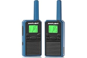 ANNTLENT Talkie Walkie Rechargeable à Grande Batterie de 1500 mAh avec des écouteurs de Haute Qualité Talkie Walkie Longue Portée avec 8 Canaux et 121 Codes de Sécurité pour Randonnées, Camping (2 pcs)