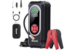 ‎DOORII Doorii Q10 Starthilfe Powerbank 4000A Spitze Auto Starthilfe Powerbank 12V(Bis zu 10L Benzin/8L Diesel)Starter Powerbank mit LED, 2 Schnelllade USB Ausgänge, Batterie Jump Starter mit Starthilfekabel