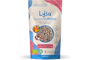 Lysa cereali Granola BIO Summer, Mandorle Albicocche e Avena, Senza Glutine, Senza Zuccheri raffinati, Ricca di fibre, Vegan - 280gr