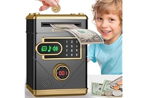 Ltteaoy Salvadanaio Elettronico per Bambini 3-12 Anni, Salvadanaio Touchscreen Digitale con Password, Regalo di Natale per Bambini