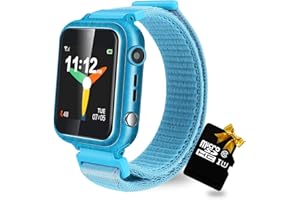 Retysaz Kids Smart Watch 24 Game Smart Watch for kids Pedometer Phone Fashion Smartwatches for Children 3-14 Great Gifts To Girls Boys Electronic Learning Toys (Metallic Blue)