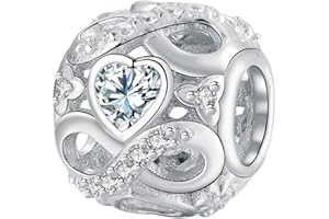 Hifeeled Ciondolo Charm in Argento Sterling 925 Bead Charm Compatibile con Bracciale & Collane Europei