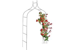 Relaxdays Rosenbogen Metall, Torbogen Garten, HxBxT: 260 x 140 x 38 cm, Stabiler Rankbogen für Kletterpflanzen, schwarz