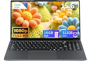 TUNHAIL PC Portatile 15.6 Pollici, 16GB RAM 512GB SSD Laptop gaming, Computer portatile Core i3 Fino a 3.4GHz, Schermo ad alta definizione HD 1920x1080 FHD IPS Notebook, con WiFi 5 HDMI, USB-3.0, Type-C