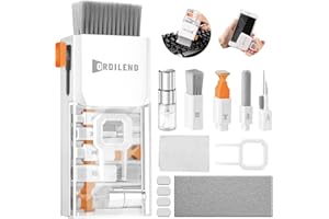 Ordilend Tastatur Reinigungsset, Alles in Einem Handy Laptop Reinigungsset, für iPhone Airpods Tastaturreiniger mit Bürste und Spray, Keyboard Cleaner for Tablet Computer PC Monitor Kamera mit Patent