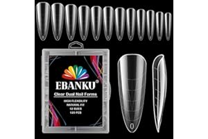 EBANKU 120 sztuk wyczyść pełna pokrywa podwójne formy do paznokci System trumna forma do paznokci porady akrylowe szpilki narzędzia do przedłużania paznokci do salonu paznokci Nails Design