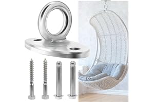LPZMPZ Anclaje Deckenhaken M8 Pared Gancho Argollas Ganchos de Techo de 304 Acero Inoxidable 500kg Adecuado Alcayatas Anillas Suspensión para Hamaca Columpio Yoga Saco Boxeo Exterior