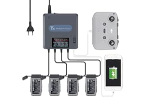 LYONGTECH LCD Cargador de Batería para dji Air 2S, Mavic Air 2 Drone, 6 en 1 Accesorio de Centro de Carga de Batería Paralelo Hub