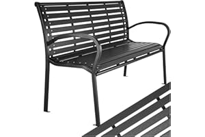 ‎TECTAKE tectake® 3-Sitzer Gartenbank, Premium Garten Möbel Bank, Sitzbank wetterfest, bis 200 kg belastbar, 126 x 62 x 81,5 cm, Wintergarten Möbel, als Balkonbank, Holzbank Garten, Gartenmöbel Bänke