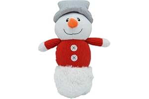 Flamingo Jouet Chien – Noël – Chayao Bonhomme de Neige Multicolore – 24 cm – Peluche Douce avec Squeaker – Jouet Festif