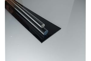 ALT-INTECH Barre Ronde Acrylique, Ø 25 mm Longeur 500 mm Transparente (plexiglass)