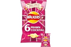 Walkers Lot de 6 chips à cocktail crevettes 25 g