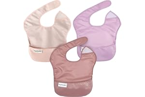 Tiny Twinkle Baby Bibs Mess Proof Baby Bib Weaning Bibs Waterproof Feeding Bibs For Toddlers 6-24months Machine Washable and Adjustable Side Closure Great for Travel Baby Food Bibs