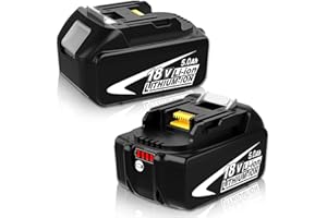 TOPBATT 2X Remplacement pour Makita Batterie 18V 5.0Ah BL1850B BL1850 BL1860B BL1860 BL1840 2Packs BL1860B