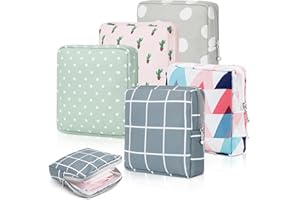 RETON Pack of 5 Sanitary Napkin Storage Bag, Portable Period Bag, Period Bag for Panty Liners, Tampons, Sanitary Napkins, Menstrual Pads, Menstrual Bag, First Period, Pouch for
