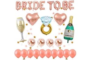 DOJOYKEY Palloncini di decorazione addio al nubilato in oro rosa, 1pcs BRIDE TO BE Lettere Palloncini, 14 palloncini in lattice, 5 pcs Palloncini foil di forma diversa