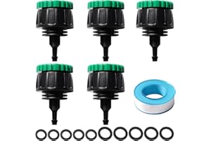 VooGenzek 5 Pezzi G1/2 G3/4 a 4/7 mm Giunto di Irrigazione Microspray, Adattatore per Tubi di Irrigazione a Goccia, Giunto Agricolo di Irrigazione, per Prati, Giardini