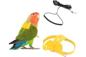 cobee Uprząż i smycz dla papugi, regulowana lina treningowa dla papug, ptaków, nylonowa lina, zestaw uprzęży dla ptaków i smyczów