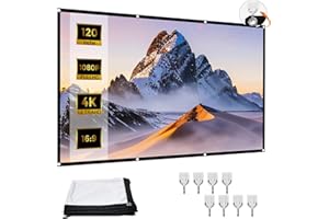 PIWOSGOL Beamer Leinwand 120 Zoll, 16:9 HD Faltbare Beamer Leinwand Outdoor, Knitterfrei und Leicht zu Tragen - Besonders Geeignet für Outdoor, Camping, Zuhause