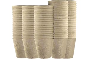 RAM ONLINE Ram® 96 Piece Biodegradable Organic Fibre Seed Growing Pots, Seedling Pots For Cultivation, Compostable Plant Pots, GreenHouse Biodegradable Plants Pots