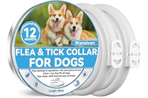 Wansiven Collier Anti Puces pour Chien, 65cm Réglable Collier Anti-Puces et Tiques pour Chiens et Imperméable, 12 Mois Collier Antiparasitaire pour Chiens (D-0110-2pack)