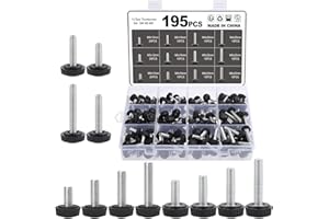 MOENDERGO Set di 195 viti a testa zigrinata filettate in carbonio M4 M5 M6 manopola di montaggio a vite di montaggio manopole per maniglia bulloni rotondi viti di bloccaggio clip per tubi per tipi di supporto e