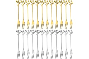 BOOTOOW Juego de Tenedores De Postre 24 Pcs - Acero Inoxidable Para Tartas y Pastelería - 12cm Mini Tenedor De Té, Apto Para Lavavajillas