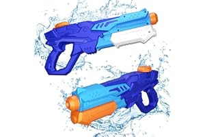 MOZOOSON Pistola ad Acqua per Bambini Adulti, 2 X 750ml Potenti Pistole ad Acqua Water Gun, 8-10m Lungo Raggio Pistola Acqua per Giochi da Spiaggia All'aperto, Piscina, Ideale per Addestrare Gatti